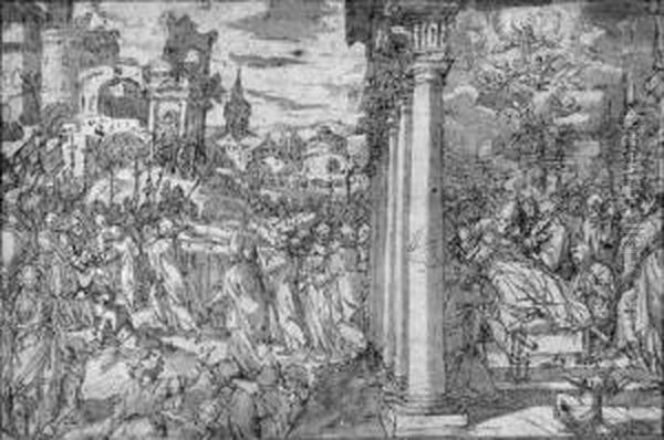 The Death And Burial Of Saint Dionysus Oil Painting by Giovanni Battista della Rovere