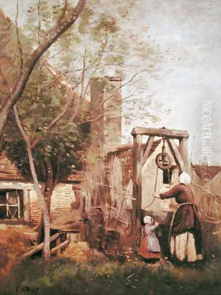 The Well, 1850-60 Oil Painting by Jean-Baptiste-Camille Corot