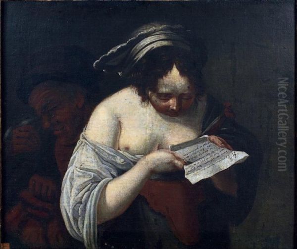 La Lecture De La Lettre Oil Painting by Pietro Della Vecchio