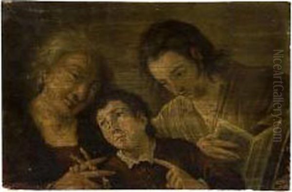 Lezione Di Musica Oil Painting by Pietro Della Vecchio