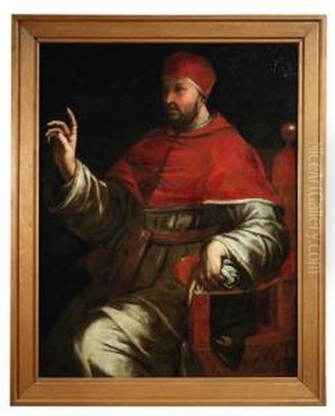 Papst Clemens Ix Oil Painting by Pietro Della Vecchio