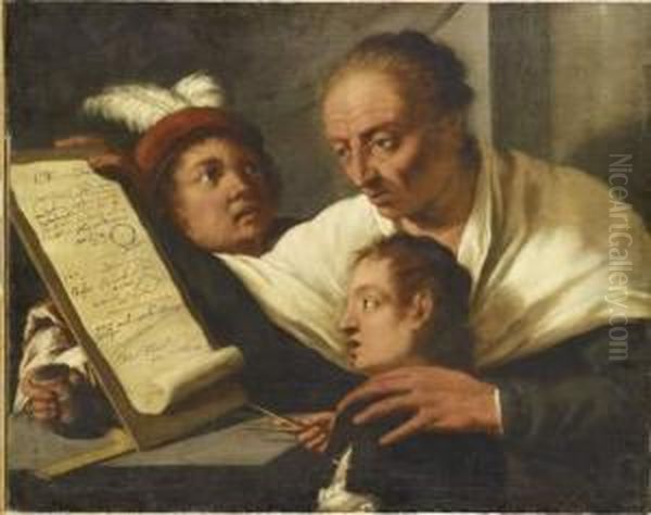 La Lecon De Geometrie Oil Painting by Pietro Della Vecchio