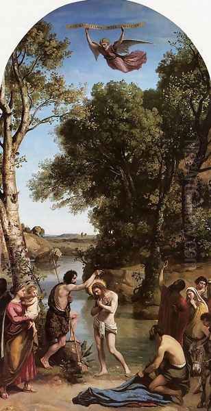 The Baptism of Christ Oil Painting by Jean-Baptiste-Camille Corot