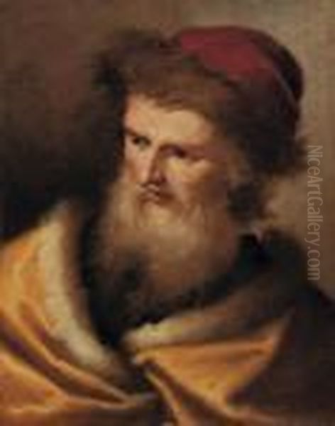 Personaggio Barbuto (allegoria Dell'inverno?) Oil Painting by Pietro Della Vecchio