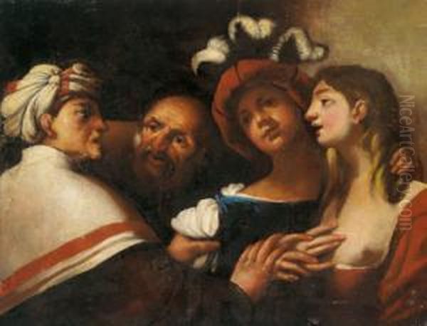 Scena Di Ruffianeria Oil Painting by Pietro Della Vecchio