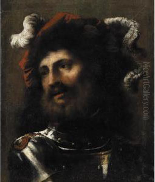 Ritratto Maschile In Armatura Oil Painting by Pietro Della Vecchio