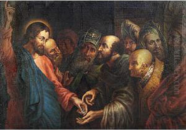 Gesu Nel Tempio Oil Painting by Pietro Della Vecchio