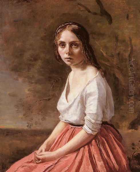 Young Woman Oil Painting by Jean-Baptiste-Camille Corot