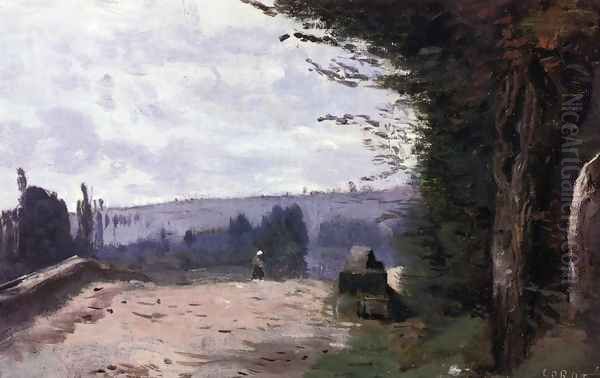 Bridge in the Coubron Valley Oil Painting by Jean-Baptiste-Camille Corot