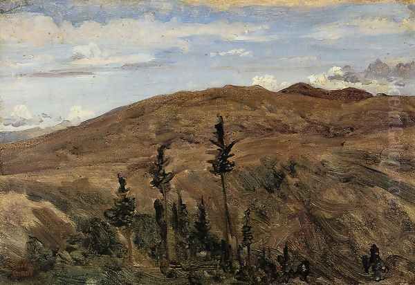 Mountains in Auvergne, 1841-42 Oil Painting by Jean-Baptiste-Camille Corot