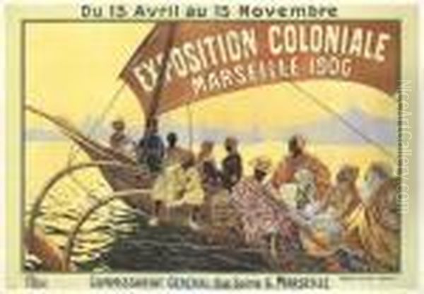 Exposition Coloniale Marseille 1906 Oil Painting by David Dellepiane