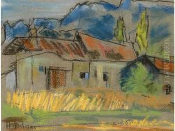 Vue De Hameau Oil Painting by Henriette Deloras