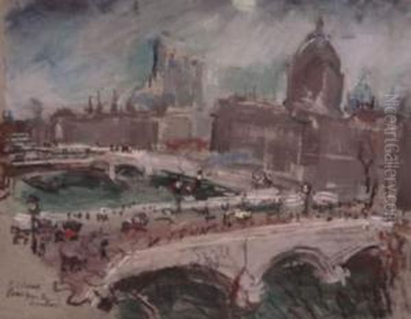 paris Par Le Brouillard Oil Painting by Henriette Deloras