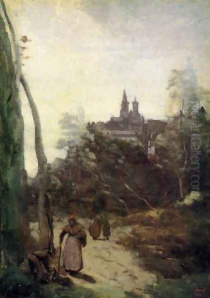 Semur - the Path from the Church Oil Painting by Jean-Baptiste-Camille Corot