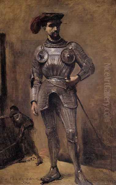 The Knight Oil Painting by Jean-Baptiste-Camille Corot