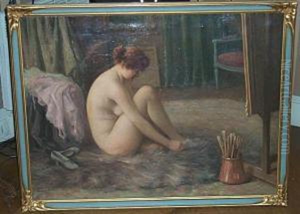 Le Modele Dans L'atelier Oil Painting by Hermann Delpech