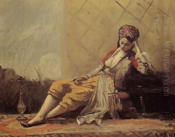 Odalisque Oil Painting by Jean-Baptiste-Camille Corot