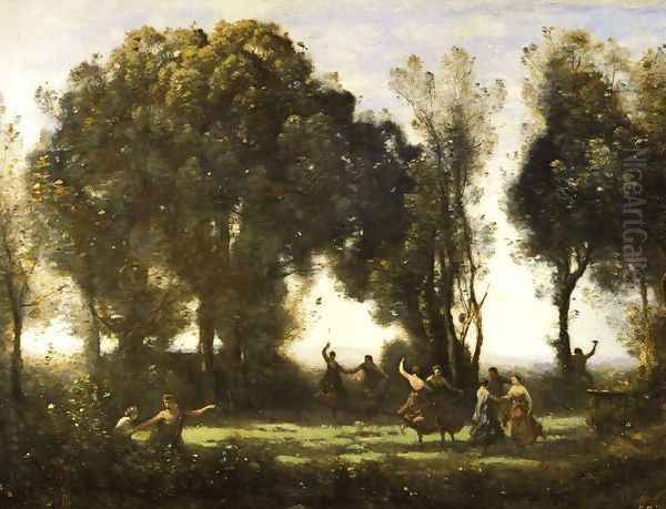 Dança das Ninfas Oil Painting by Jean-Baptiste-Camille Corot