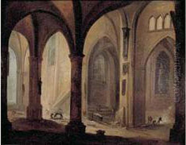 La Demolition De L'eglise Des Saints Innocents Oil Painting by Pierre-Antoine Demachy