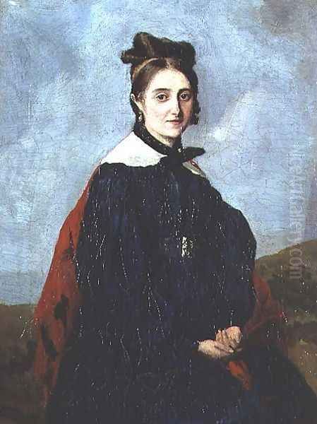 Alexina Ledoux, c.1840 Oil Painting by Jean-Baptiste-Camille Corot