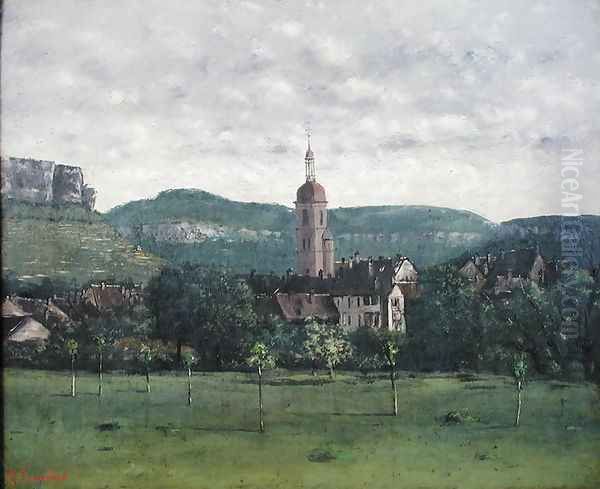 Landscape with Church Oil Painting by Jean-Baptiste-Camille Corot