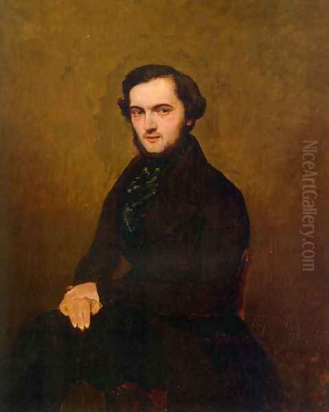 Portrait of a Gentleman Oil Painting by Jean-Baptiste-Camille Corot