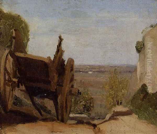 The Cart Oil Painting by Jean-Baptiste-Camille Corot