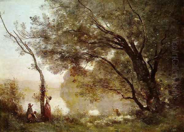 Souvenir of Montefontaine, 1864 Oil Painting by Jean-Baptiste-Camille Corot