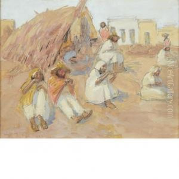 Ojibwa Women Gathering Wild Rice Oil Painting by Edwin Willard Deming