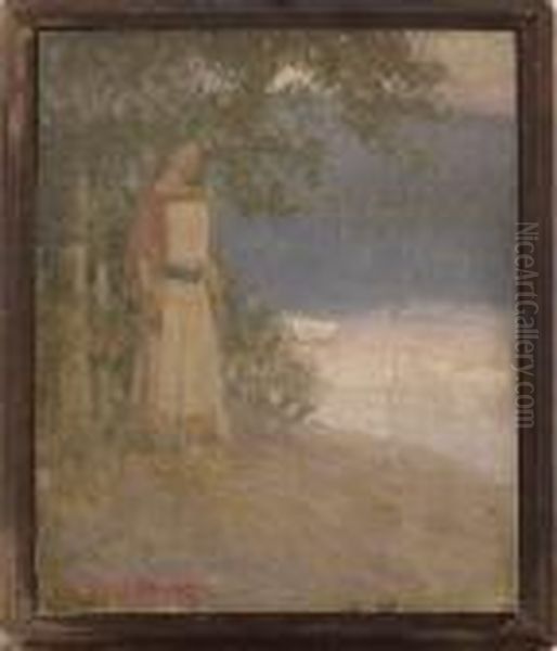 Indian Maiden Oil Painting by Edwin Willard Deming