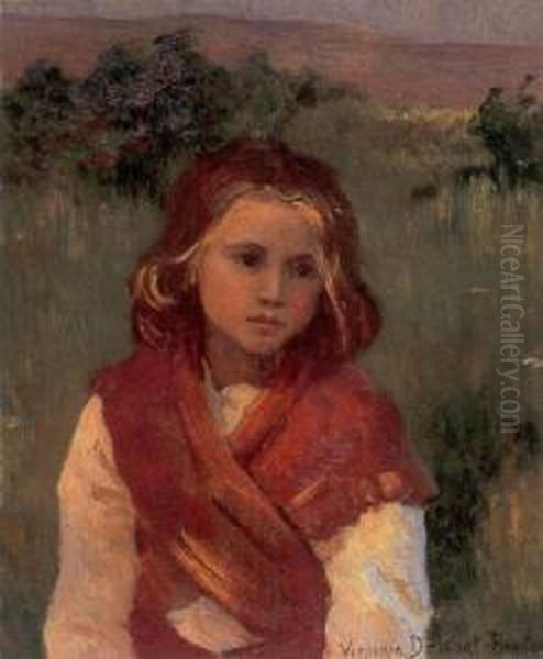 Portrait Of A Young Girl Oil Painting by Virginie Demont-Breton