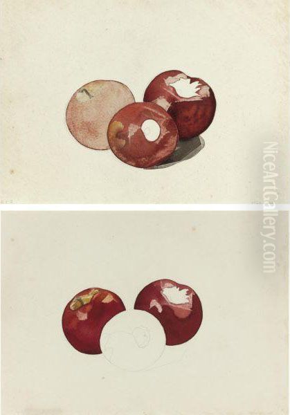 Three Red Apples Oil Painting by Charles Demuth