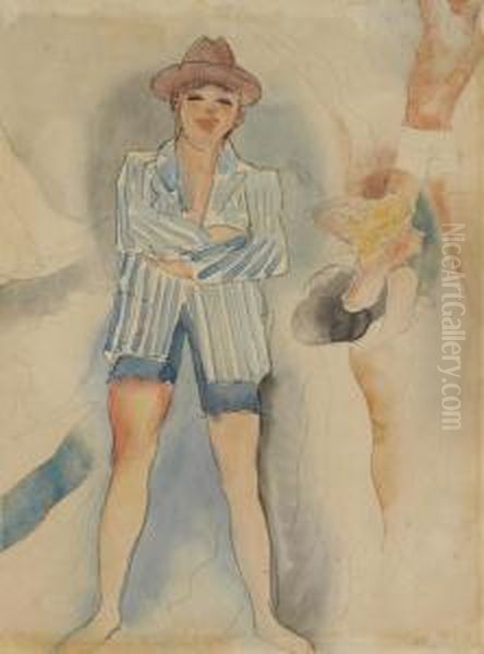 Man In Blazer Oil Painting by Charles Demuth