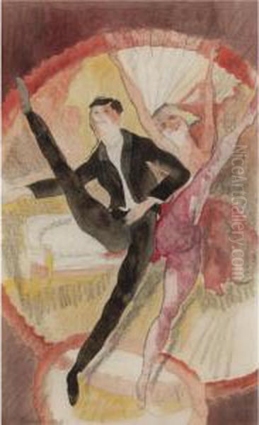 In Vaudeville, Two Dancers Oil Painting by Charles Demuth