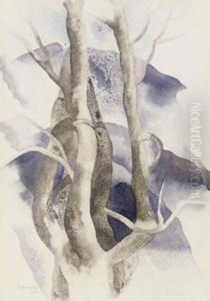 Tree Forms Oil Painting by Charles Demuth