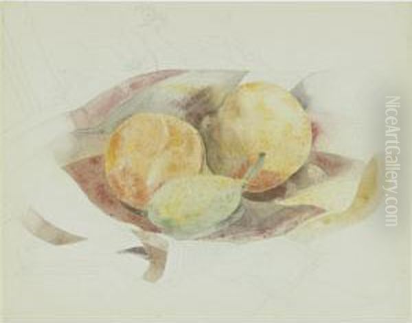 Peaches And Fig Oil Painting by Charles Demuth