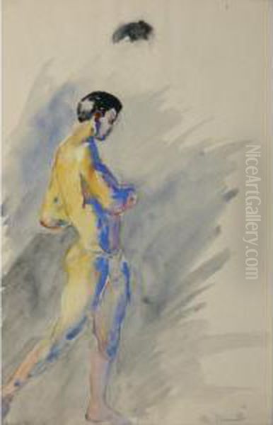 Male Athlete Oil Painting by Charles Demuth