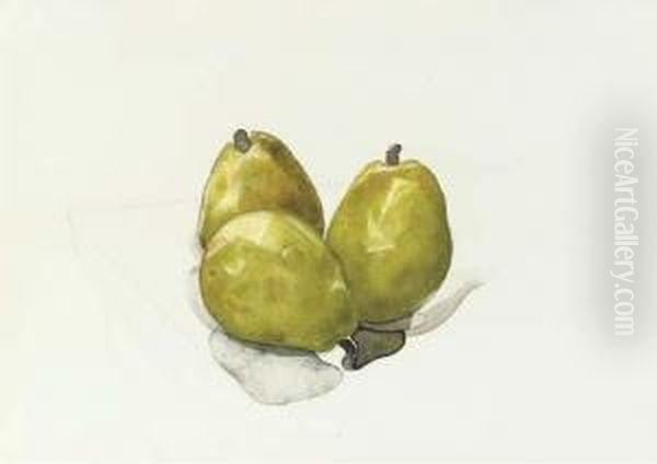 Three Pears Oil Painting by Charles Demuth