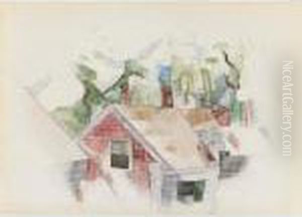 Rooftops Oil Painting by Charles Demuth