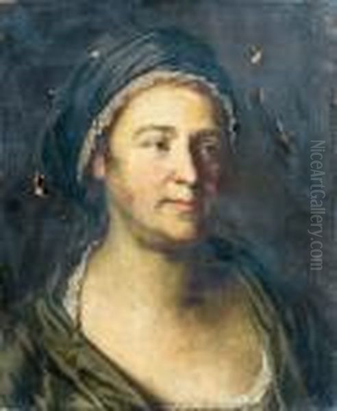 Portrait De Femme Oil Painting by Balthasar Denner