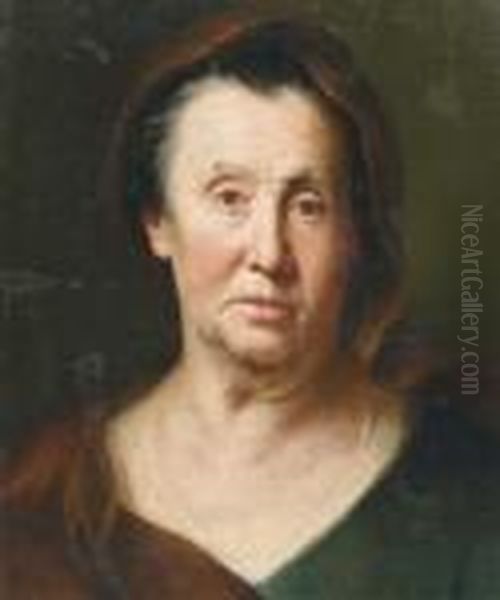 A 'tronie' Of An Old Woman Oil Painting by Balthasar Denner