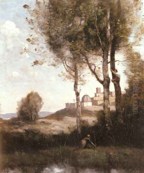 Les denicheurs Toscans Oil Painting by Jean-Baptiste-Camille Corot