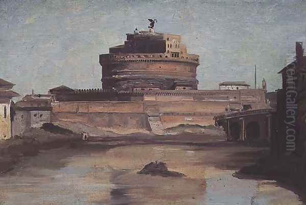 The Castle of St. Angelo, Rome Oil Painting by Jean-Baptiste-Camille Corot