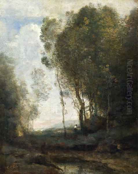 The Edge of the Forest Oil Painting by Jean-Baptiste-Camille Corot