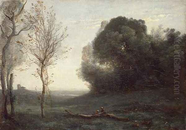 Morning Oil Painting by Jean-Baptiste-Camille Corot