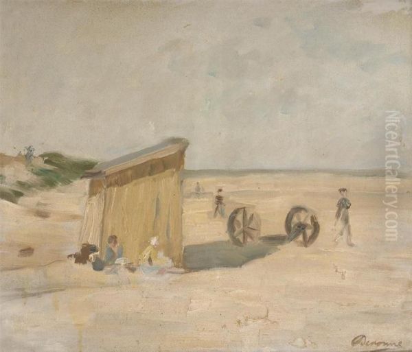 Plage Animee Oil Painting by Alexandre Denonne