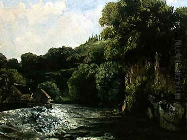 The Lock on the Loue, 1867 Oil Painting by Jean-Baptiste-Camille Corot