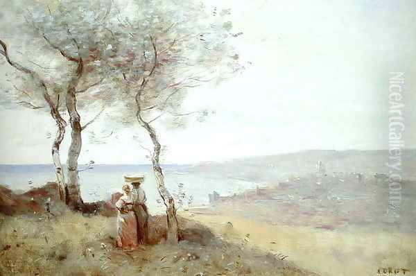 Souvenir of St. Jean de Luz, 1872 Oil Painting by Jean-Baptiste-Camille Corot