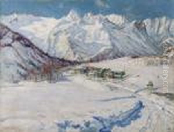 Paesaggio Innevato Oil Painting by Giovanni Depetris