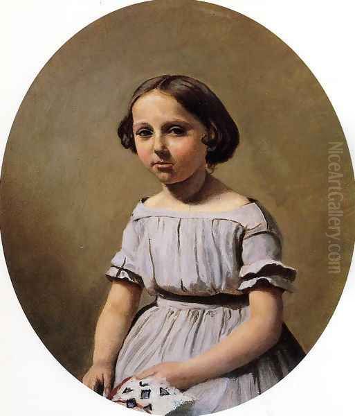 The Eldest Daughter of M. Edouard Delalain (Mme. de Graet) c.1845-50 Oil Painting by Jean-Baptiste-Camille Corot